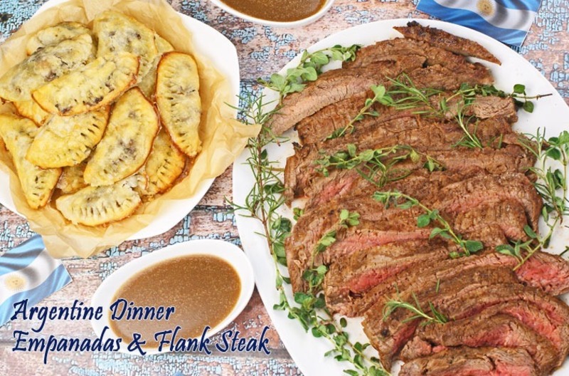 Argentine family dinner party Beef & Vegetable Empanadas and Marinated