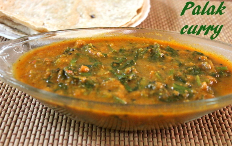 Palak curry recipe how to make simple palak curry recipe side dish