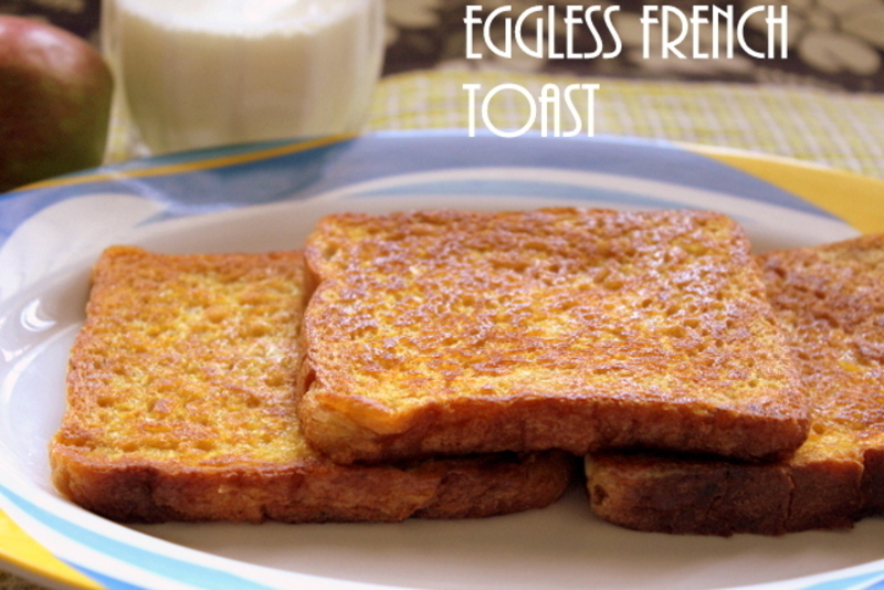 Eggless French toast recipe How to make eggless French toast recipe