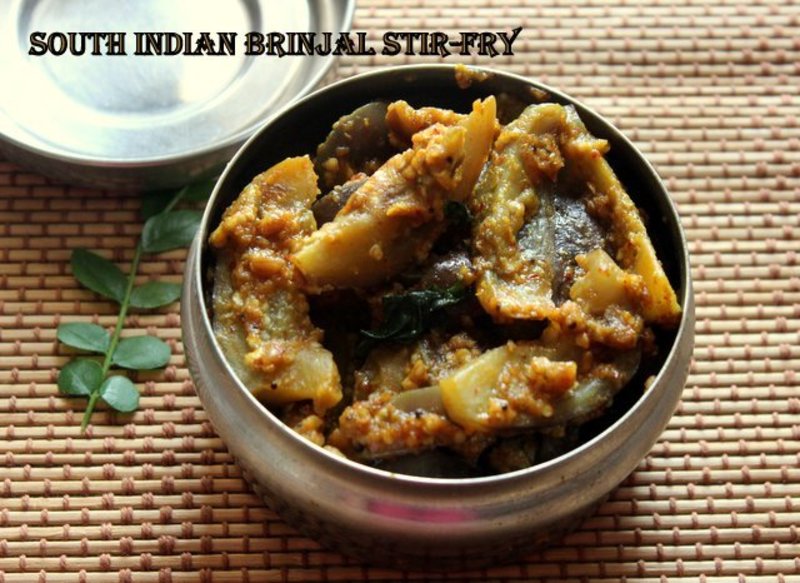 South Indian brinjal stirfry recipe How to make brinjal stirfry