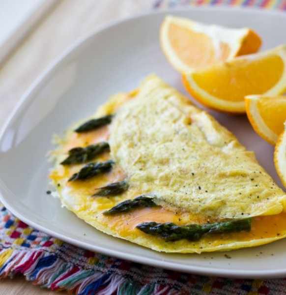 Cheddar Cheese and Asparagus Omelette