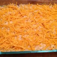 Cheesy meatless ground round casserole