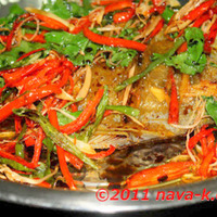 Fried Black Pomfret (Bawal Hitam) In Soy Sauce.