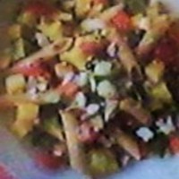 Mediterrean Wheat Penne Pasta with Zucchini-Red Bell Pepper-Garlic Lemon Cold Dressing