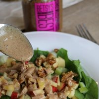 Apple and Spinach Salad with Sweet Seed Butter Dressing