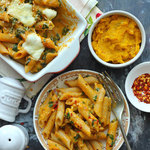 Cheesy Pumpkin Pasta Bake